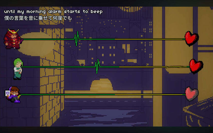 Gameplay shot of the level - taken from Rhythm Doctor Levels Daily Youtube Channel