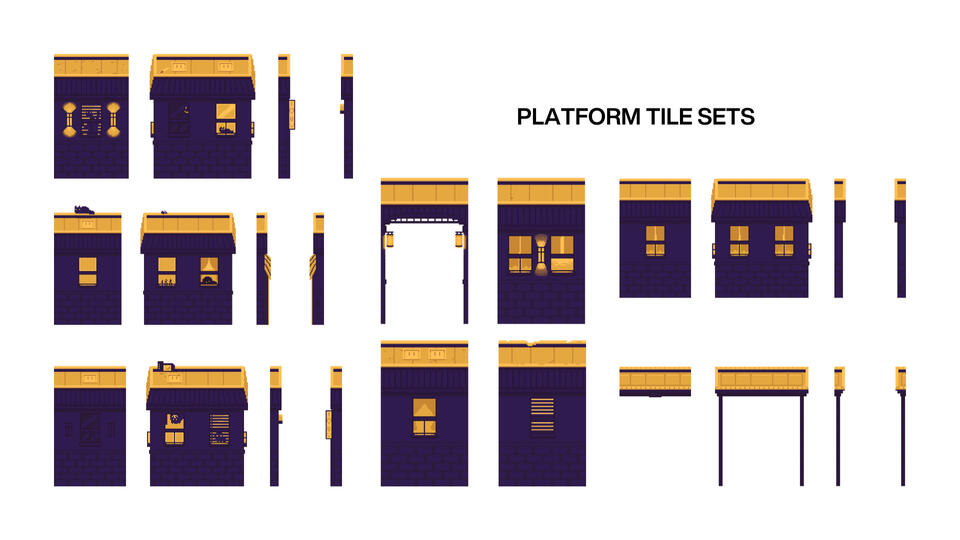 Tile sets of the platforms used in the foreground