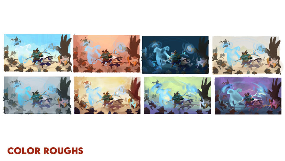 I explored different atmospheres, explaining to the client how each could be perceived.