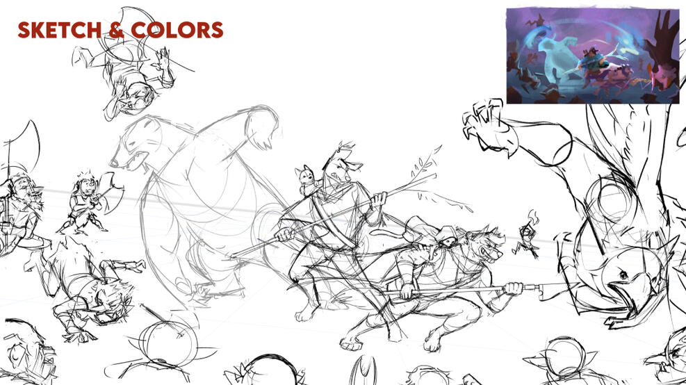 While waiting on their decision, I also polished the sketch further. And soon enough we have decided on the colors to use.