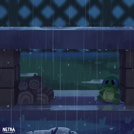 Turtleboy - sketch from the scene in Bluey's episode "Turtleboy"