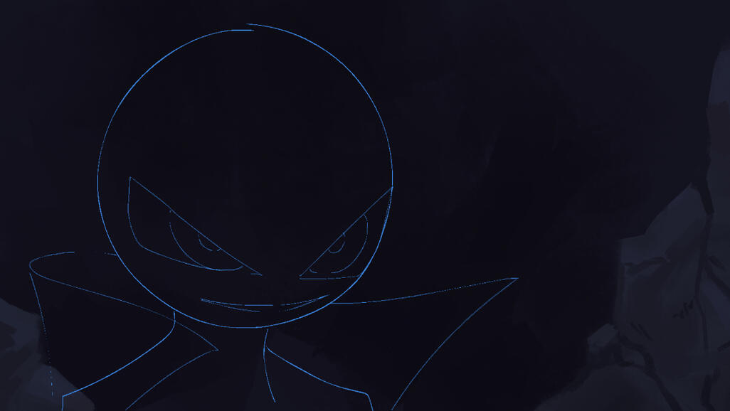 Close up shot, storyboard guides are left open as reference for the animator
